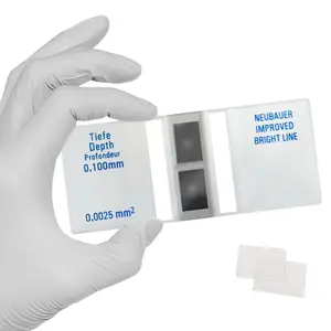 Improved Hemocytometer Cell Counting Chamber, Bright Line Neubauer Blood Counting Chamber with 2 pcs Coverslips for Laboratory Factory Medical