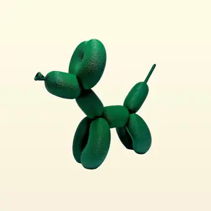 3D Printed Balloon Dog Sculpture "Fuzzy" Texture Modern Art Decor Figurine Jeff Koons Inspired High-Quality PLA Filament 10.5in x 8.5in Unique Conversation Starter for Desks & Kids' Rooms