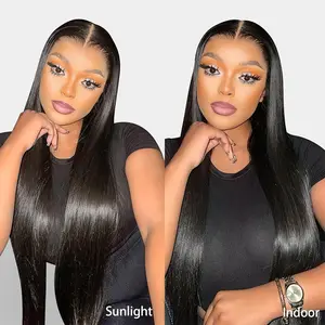 Jessica Hair Pre Plucked 180% Density Straight 13x4 Lace Front Wigs Human Hair HD Transparent Lace Wigs 12A Glueless Wigs Human Hair Wigs for Black Women Natural Hairline with Baby Hair