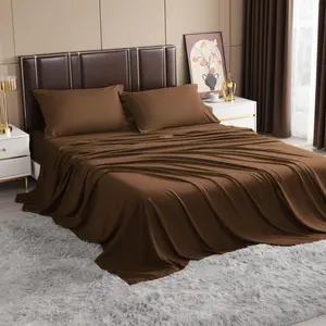 BEDSUM 3/4 Pc Bamboo Sheets Set,Breathable & Hotel Luxury Super Silky Soft,Moisture Wicking,Wrinkle and Fade Resistant for Holiday Gift