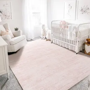Light Pink Rug 5x7 for  Bedroom,Abstract Cute Modern Washable Boho Area Rugs for Girls Room,Blush