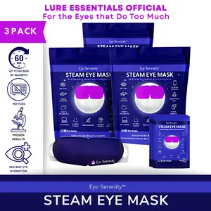 (3 Pack) Eye Serenity Warm Eye Compress for Dry Eyes, Sleep, Screen Fatigue, Calming Eye Mask