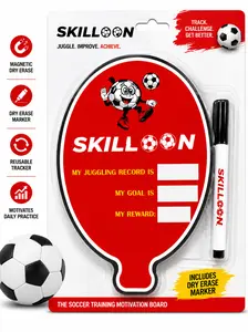 SKILLOON Soccer Motivation Board – Magnetic Dry Erase Juggling Tracker for Kids & Players