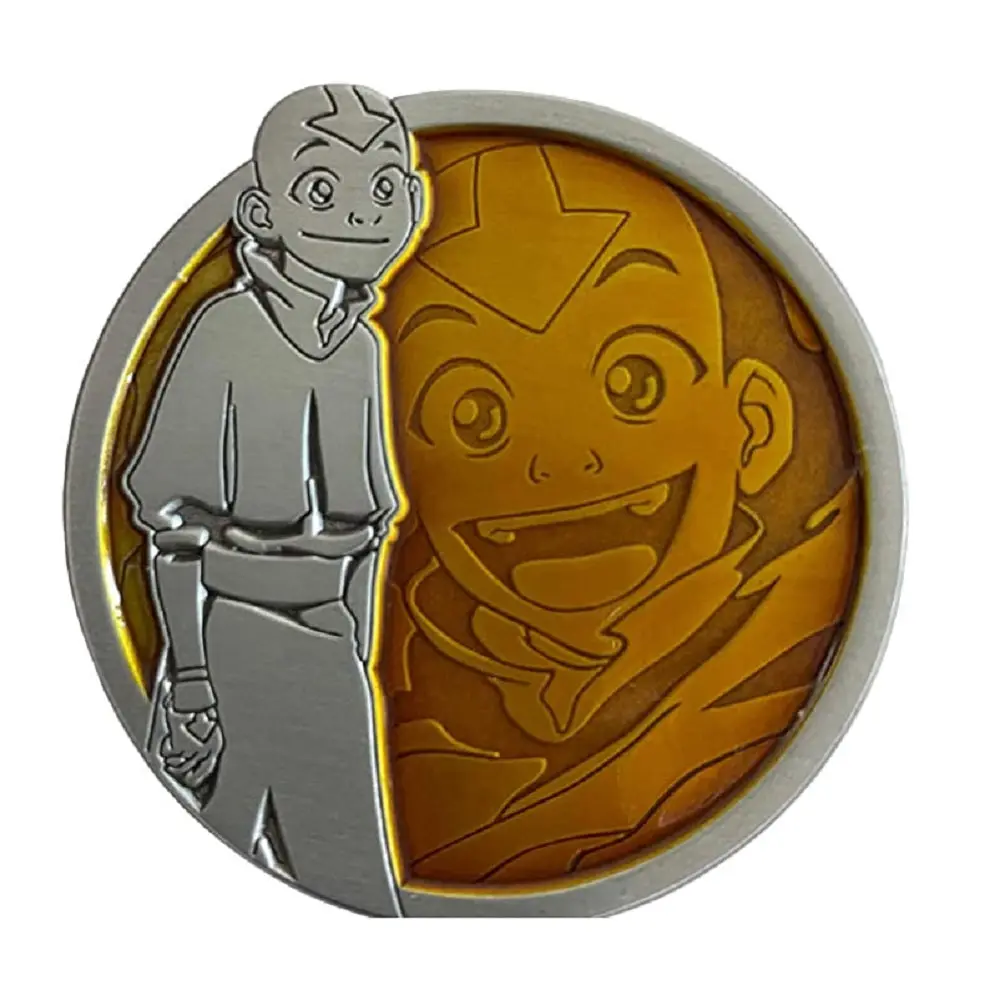 Aang Portrait Series Enamel Pin from Avatar: The Last Airbender, Officially Licensed Collectible for Fans & Collectors - 1.8 in with Translucent Ink, Licensed Item, Character Face, Avatar: The Last Airbender Fans, Brooch, Collectors & Fans