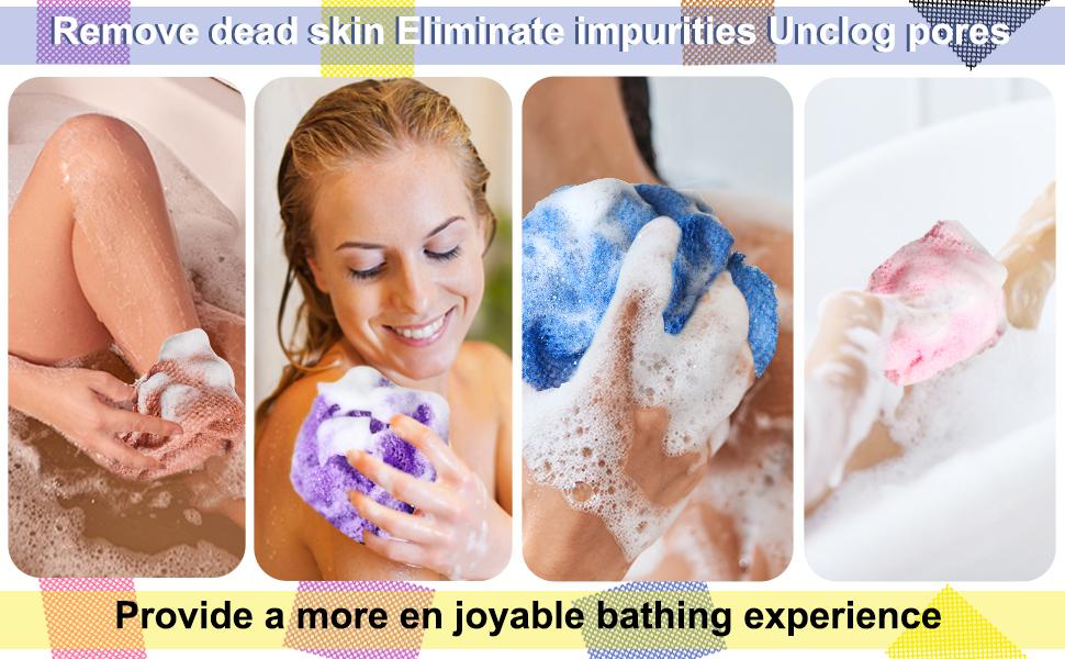 African Net Sponge African Exfoliating Net African Bath Sponge African Scrubbing Long Net Rag African Wash Net Shower Body Scrubber