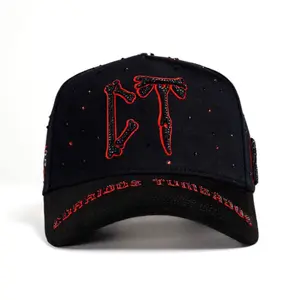 Hat CT Tumbados Black Red Crystals Edition with Distinctive Red CT Logo and Sparkling Crystals for Stylish Appeal