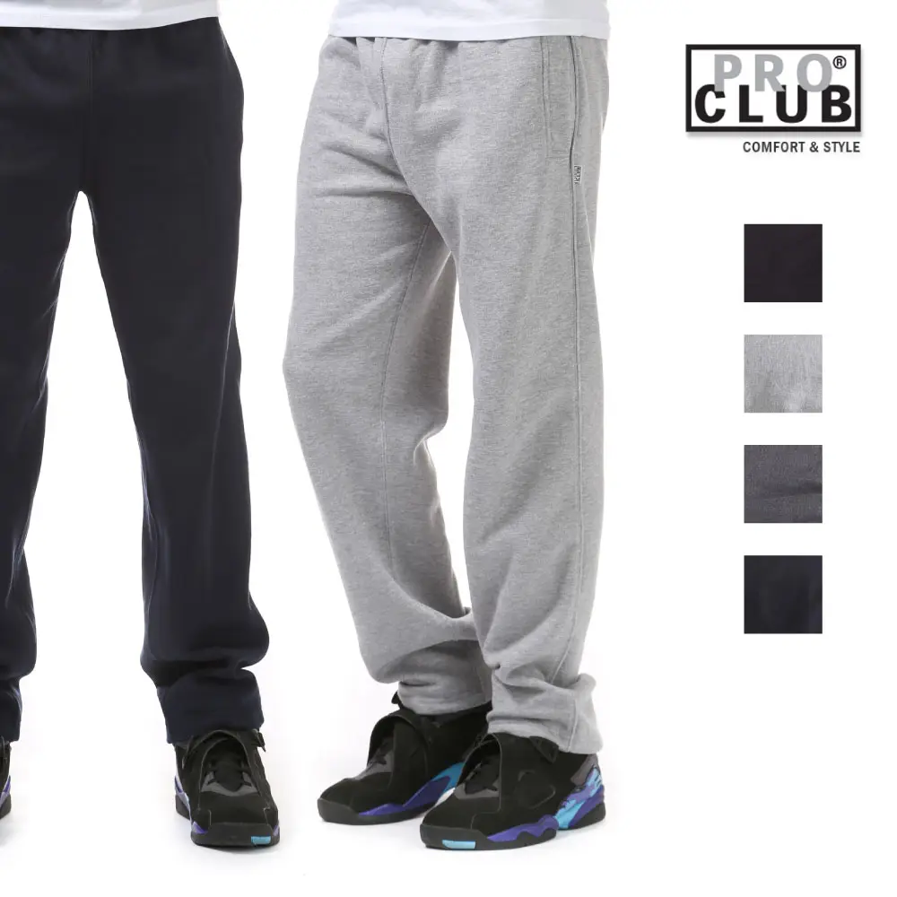 PROCLUB Men's Comfort Fleece Sweatpants PRO CLUB 2 Pockets Pants Casual Fit with Drawstrings Jogger Pants Hip Hop Harem Premium Cotton Fleece Black Gr