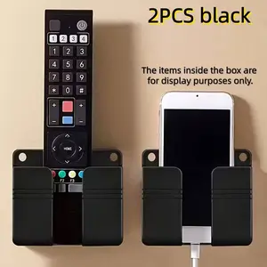 2-Piece Wall-Mounted Plastic Charging Stand, Phone Stand Holder, Remote and Phone Organizer, Bedside and Living Room Shelf, Home Storage Solution