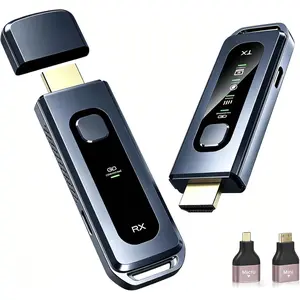 HDMI Transmitter and Receiver 328FT/100M, LED Display, 4K Input & Output, 5.8G+2.4G Dual Band,  HDMI Extender Auto Pairing for TV/Laptop///Projector