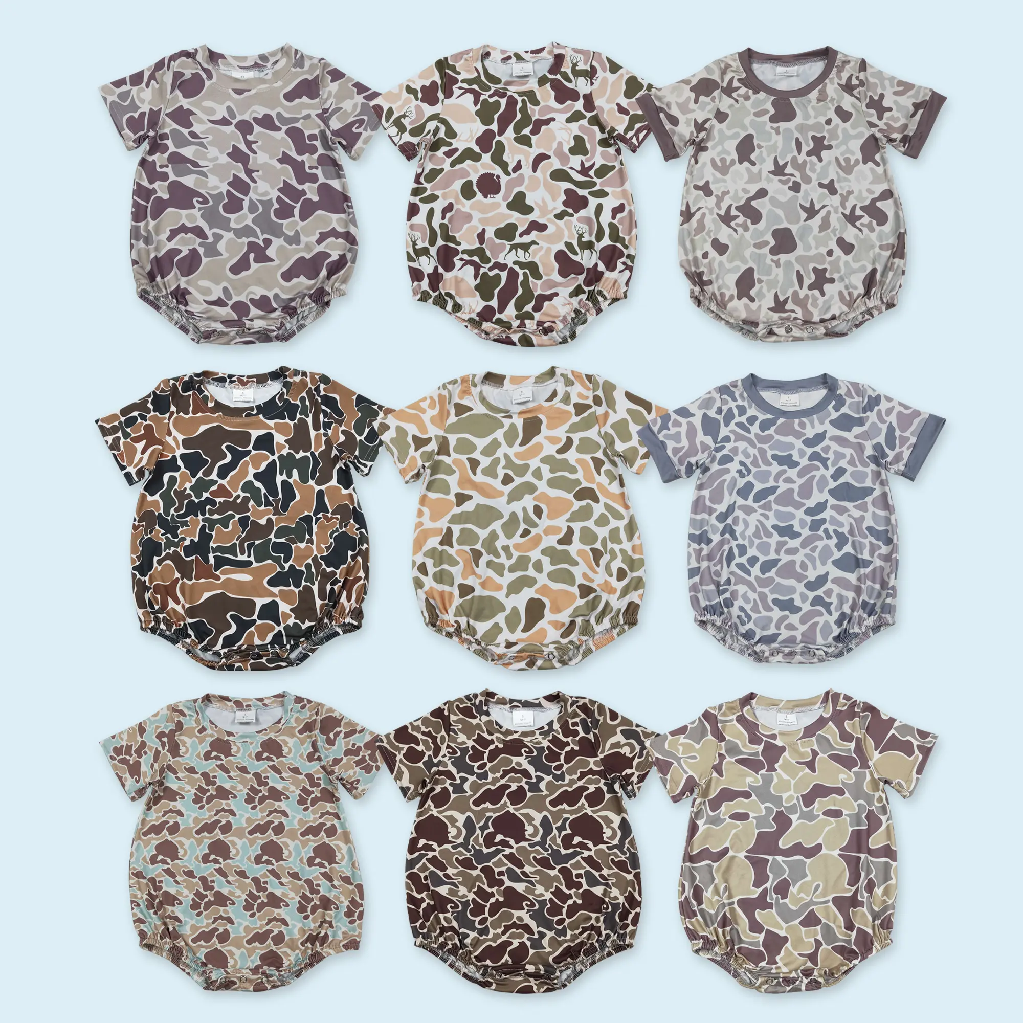Camouflage baby boy short sleeve summer romper Camouflage baby boy short sleeve summer romper