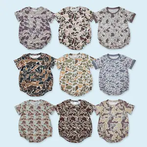 Camouflage baby boy short sleeve summer romper