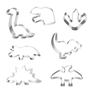 7Pcs Dinosaur Cookie Cutters Set Small Size Stainless Steel Shaped for Birthday Party Supplies,Footprint,Dinosaur Eggs,different dinosaur shapes Kitchenware - Home Improvement.