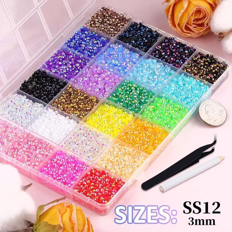 DIY Diamond Bedazzling Kit with 3mm Mixed Resin Rhinestones, Perfect for DIY Crafts, Clothing, Nail Art Supplies