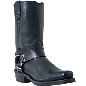 Dingo Men's Black Dean Leather Harness Boots DI19057-BK