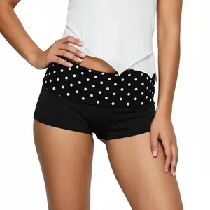Women Dot Print Tight Shorts Low Elastic Waist Mini Summer Shorts Trendy Streetwear for Party Outdoor