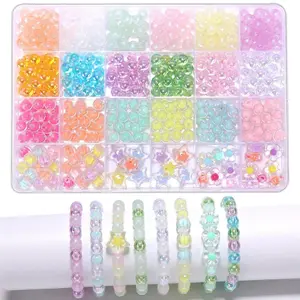 600pcs 8x7mm Transparent Acrylic Beads Mixed Colors, DIY Jewelry Making Supplies, Ideal for Bracelets and Necklaces, Craft Essentials