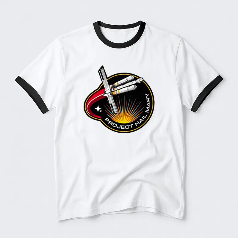 Space Rescue Mission Geek Retro Ringer T-Shirt