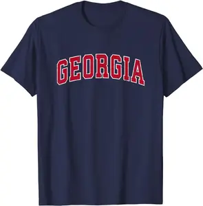 Georgia GA Vintage Sports Design Red Design T-Shirt