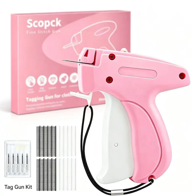 Handheld Price Tag Gun Set, Portable Clothing Label Printer, Label Maker Machine, Includes 5 Needles, 1000 & Stickers, Ideal for Retail Stores, Convenience