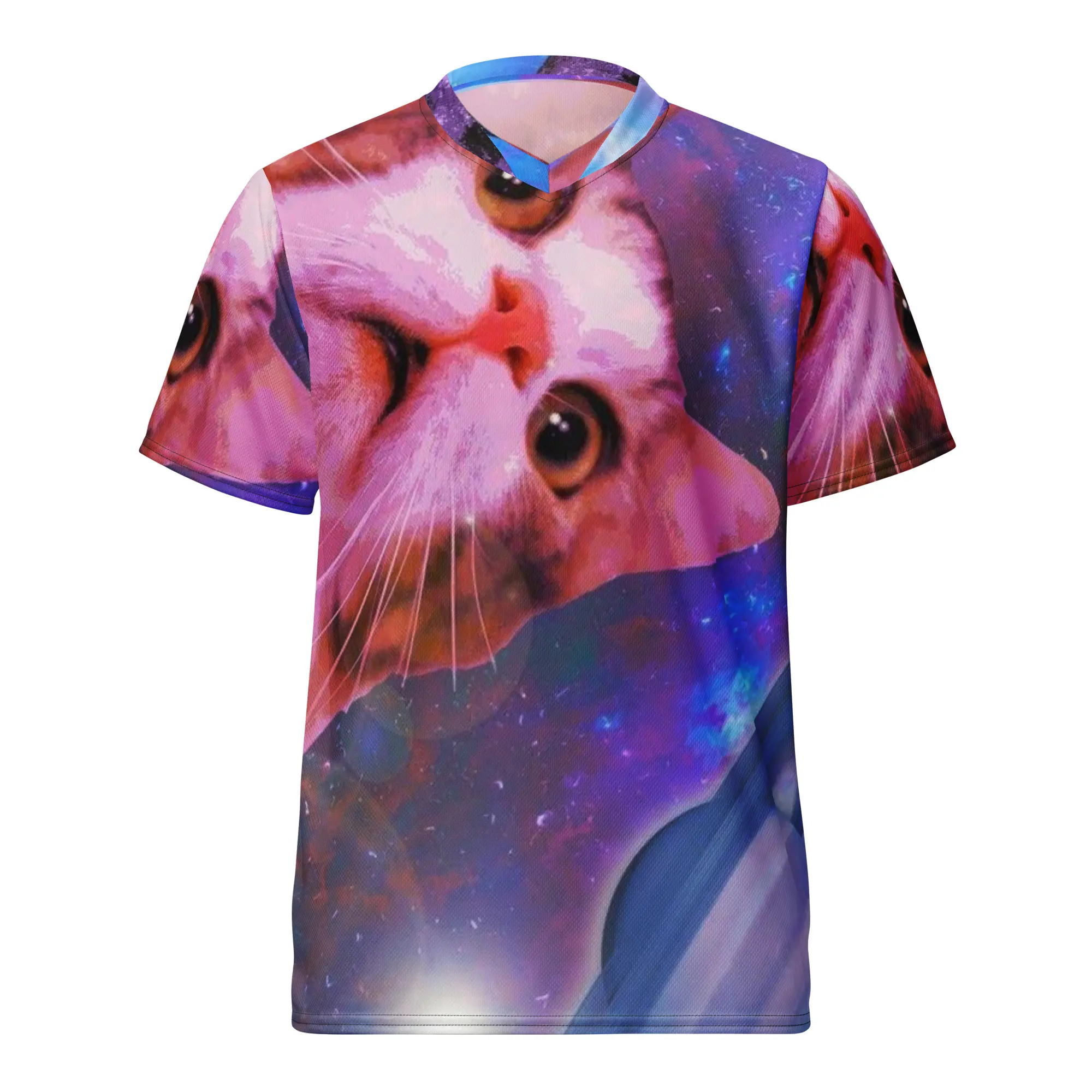 Meow Meow Space Cat Recycled Unisex Sports Jersey