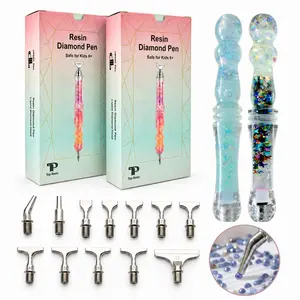 2 Pcs Liquid Sand Diamond Art Pens, 5D Diamond Painting Accessories for Adults, DIY Crafts Tools Gift for Paint by Number Neon Resin
