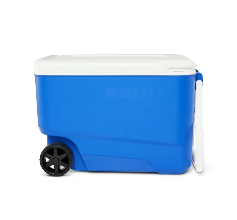 Igloo Wheelie Cool 38 QT Hard Sided Cooler with Wheels, Blue