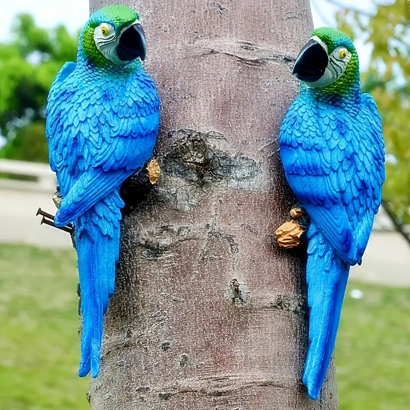 Rustic Resin Parrot - Charming Garden Ornament for Outdoor & Wall Decor, Ideal Thanksgiving Gift, Bird Decor