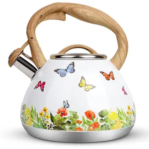 Kettle,  Teapot Whistling Kettle with   Handle Loud Whistle,  Grade Stainless Steel  Pot for Stovetops Induction Water Kettle, 2.7-Quart Butterfly
