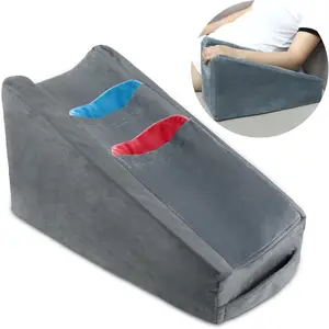 Arm Elevation Wedge Pillow for Adults Arm Support Pillow with Pocket for Post Surgery Elbow Rest Pillow with Removable Pillow for Sleeping Grey