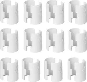 24Pcs White Wire Shelf Clips – Shelf Lock Clips for 1 Inch Pipe Shelving – Durable Plastic Replacements for Wire Shelving System (Fits 1" Diameter Pipes, 12 Pairs) Jamiikury