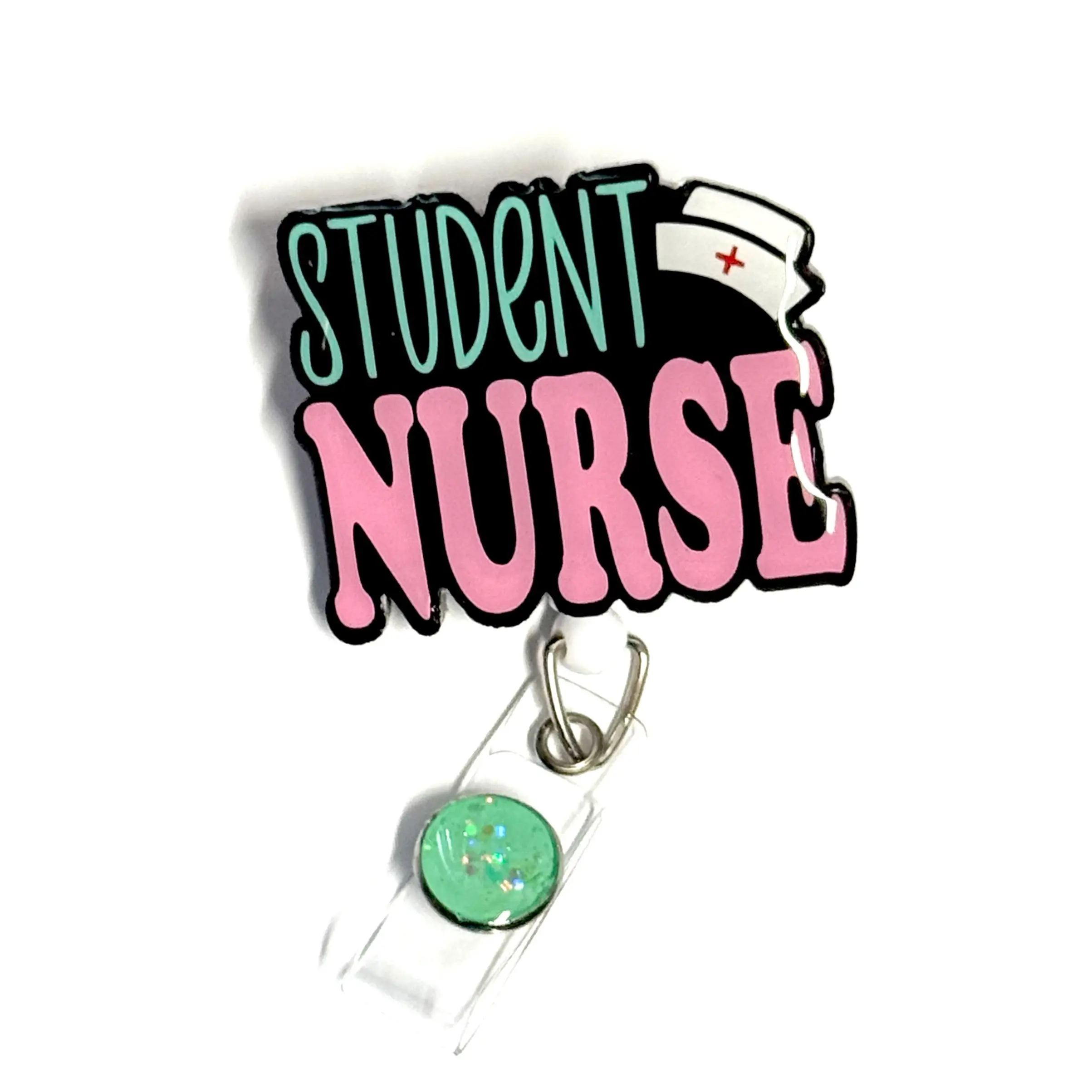 Student Nurse Badge Reel, Retractable Swivel Alligator Clip, 2”, Nursing School