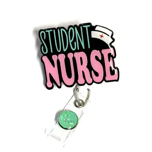 Student Nurse Badge Reel, Retractable Swivel Alligator Clip, 2”, Nursing School