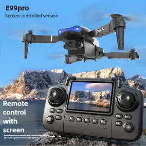 E99 Drone Screen Control Aerial Drone High Definition Dual Camera 2 Batreties Remote Control Folding Quadcopter Kid Gift