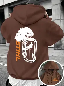 Stylish Hooded Sweatshirt Jacket, Tree Trimmer & Logger Design, Professional Durable Workwear, Casual Loose-Fitting Fall&winter