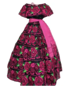 Mexican Chiapaneca Hot Pink Dress