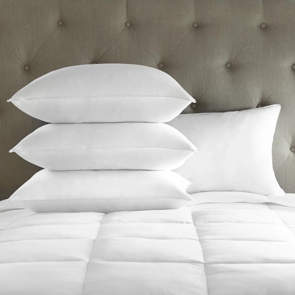 Down Alternative Soft/Medium Bulk Pillow 4 Pack for Back & Stomach Sleepers - Assembled In The USA by DOWNLITE® (Hypoallergenic)