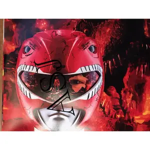 Battle Damaged Red Ranger Helmet 8x10