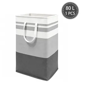 DGAPHRO Large Laundry Baskets,80L Freestanding Waterproof Laundry Hampers, Collapsible Clothes Hamper with Reinforced Handles in Laundry Room, College Dorm, Bathroom, Bedroom (Gray).