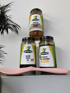 Very Necessary Nuh Regular Jamaican Jerk Rub & Sauce Bundle (Island Spiced Oil, Escovitch Sauce (Hot), Pineapple Jerk Seasoning Rub)