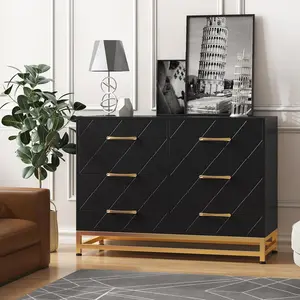 Gaomon Black 6-Drawer Dresser, Dressers for Bedroom
