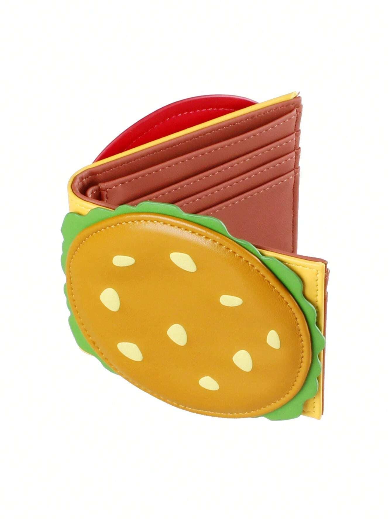 Cute Hamburger-Shaped Bifold Women's Wallet, Designer Men's Wallet & Card Holder