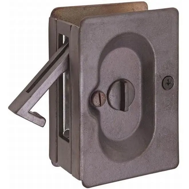 Privacy Pocket Door Lock, Medium Bronze