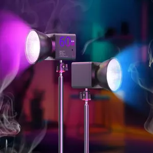 60w RGB Photography Light, Portable COB Video Light, Video Fill Lamp, 19700 Lux Brightness, 24 Modes, 3350mah Rechargeable, Type-C Fast Charge, Outdoor Use