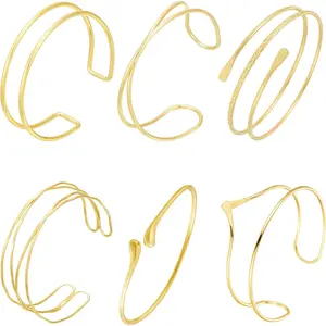 6 count Arm Cuff Bracelet for Women  Upper Bracelet Bangle Armband Set  Adjustable