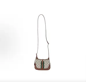 Pre-owned GUCCI Jackie 1961 GG Supreme Mini Shoulder Bag with Gold Tone Lock