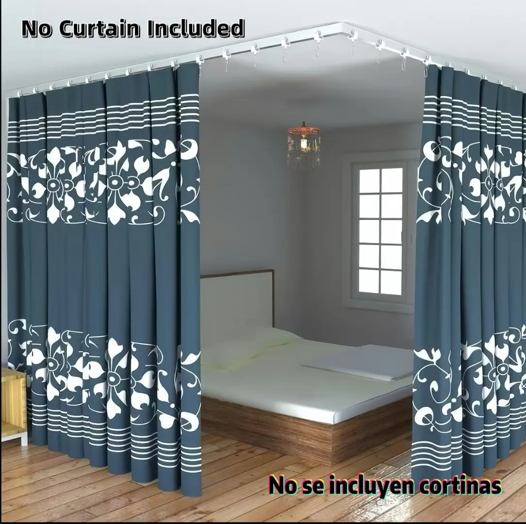 Flexible Bendable Curved Ceiling Curtain Track 3 Meter (9.8ft) for L, U, Circle Shapes - Durable Plastic, Easy to Install, Versatile Room Divider