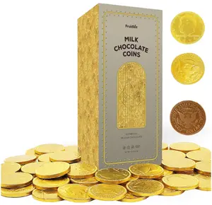 Fruidles Milk Chocolate Coins - Wrapped in Gold - Nut Free - Vault Design (1-Pound)