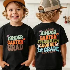 Kindergarten Graduate Front and Back Boys Girls T-Shirt, School Toddler Shirt, Last Day Of School Toddler or Youth T-shirt, School Lover Gift