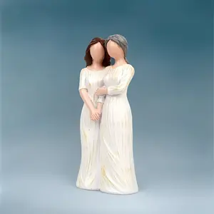 1PC Mother and Daughter Holding Hands Resin Statue Hugging Express Deep Love Home Office Decoration Gift for Daughter Mother Family Christmas Present Holiday Gift