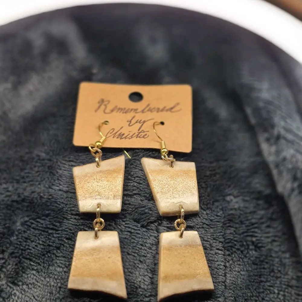 Hand Carved Alaska Moose Antler Earrings